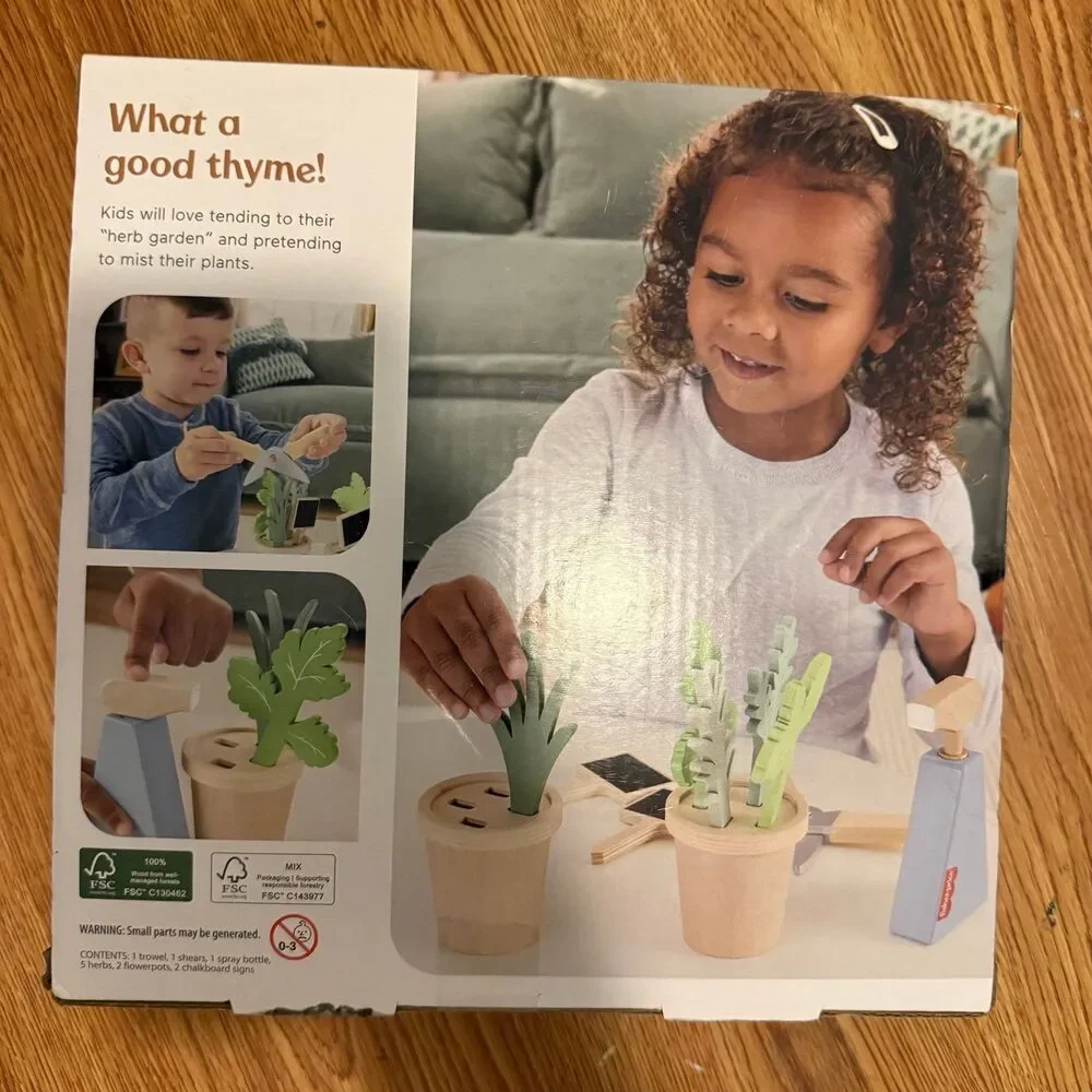 Fisher-Price Wooden Herb Set - Green and Tan